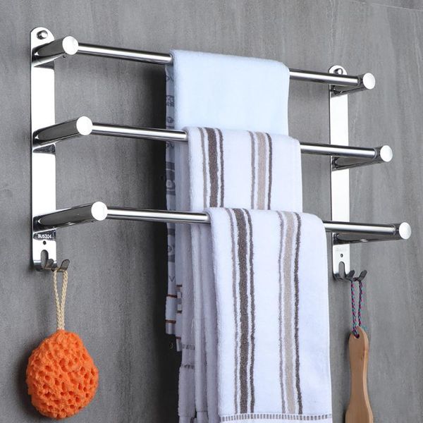 

towel racks multilayer rack stainless steel wall mounted bathroom tool toilet single bar layer hanger accessories