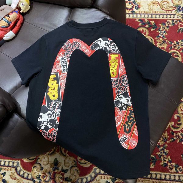 

fashion t shirt short sleeve big m printing trend lovers cross, White;black