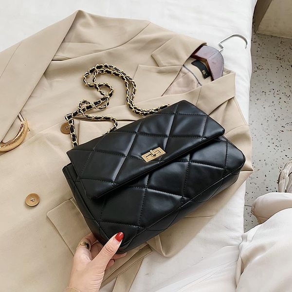 

evening bags small chain pu leather crossbody for women 2021 trending quilted designer handbags trend luxury lock hand bag