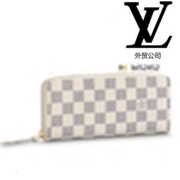 

real purse zn47 n61210 clmence wallet women brand leather long wallet chain wallets compact designer clutches evening key card luxury holder, Red;black