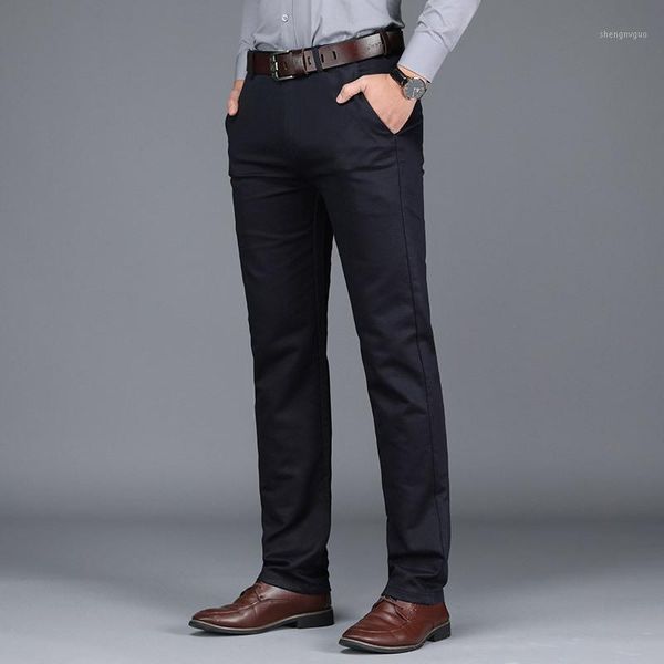 

men's pants autumn and winter casual pants,business pants,men's trousers,straight loose elastic thickened middle-aged trousers men, Black