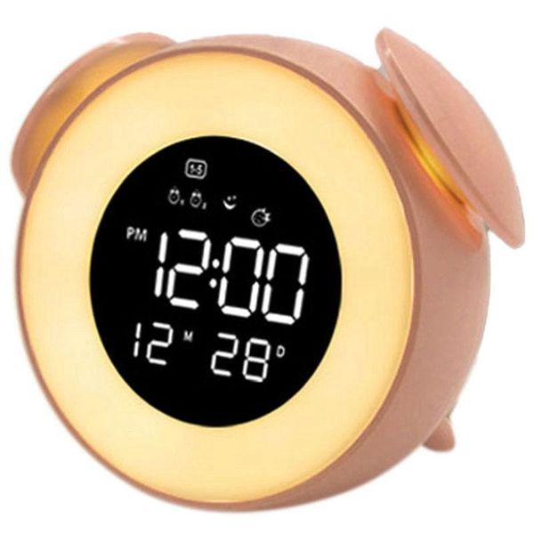 

wake up digital led electronic alarm clock mini deskclock mirror light sunrise alarm for kids