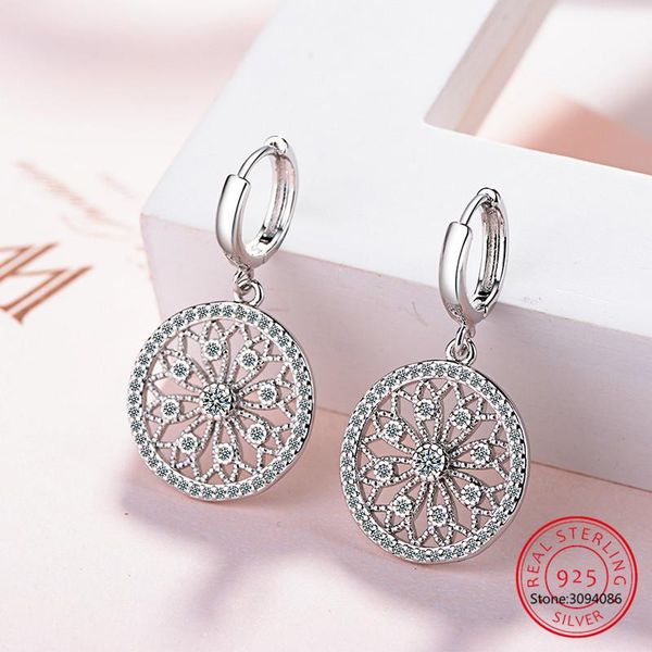 

hoop & huggie luxury trendy 925 sterling silver big hollow round earrings for women wedding statement jewelry brincos pendientes, Golden;silver