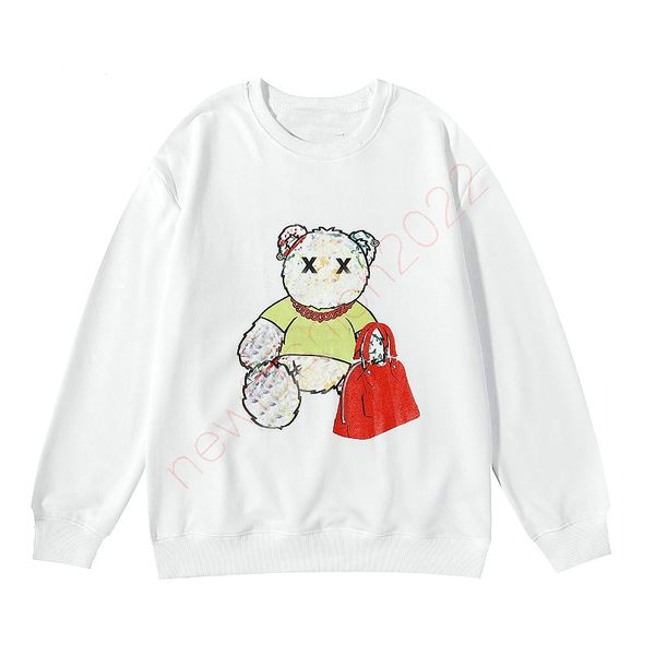 

fashion homme hooded sweatshirts mens women designers hoodies mens clothing high street print hoodies pullover winter bear printed heart swe, Black