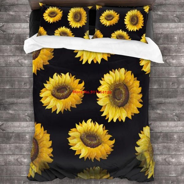

bedding sets sunflower bed cover 2/3 piece single double  king duvet set custom flower girls bedroom decor