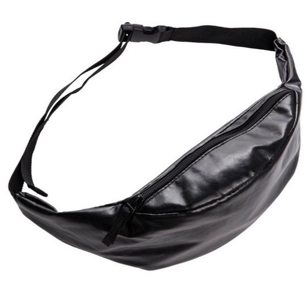 

waist bags solid black leather belt bag 2021 fashion who cares molle pouch women pochete bolsa cintura totes