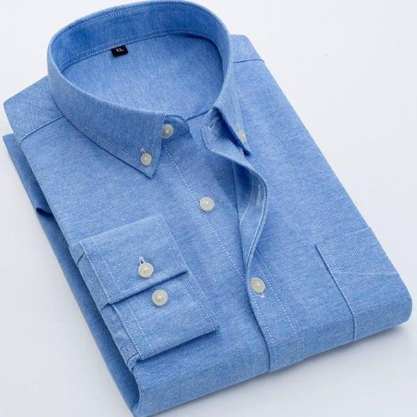 

men's casual shirts men brand shirt smart office pocket long sleeve 60% cotton for summer spring solid 4 color oxford a07300912, White;black