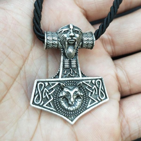 

pendants wholesale antique odin borson quake viking wolf necklace 12pcs/lot, Black