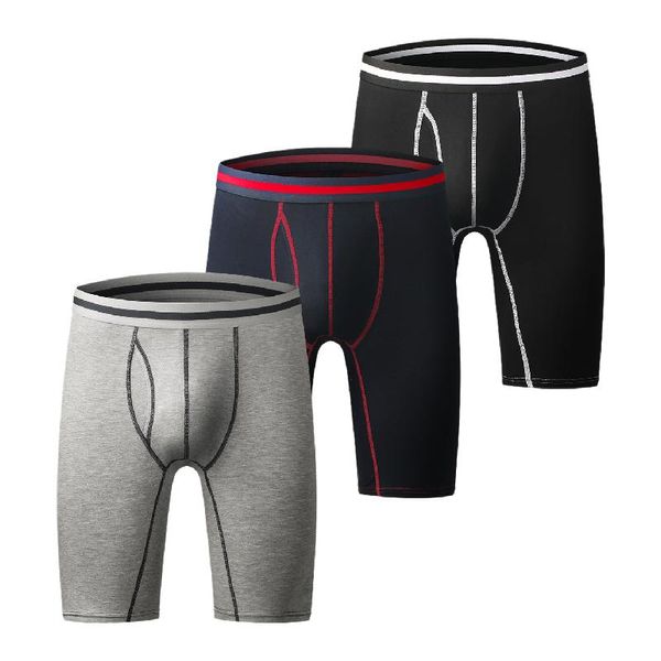 

underpants 2021 men long boxers underwear cotton breathable gym running boxershorts for fitness shorts sports clothing, Black;white