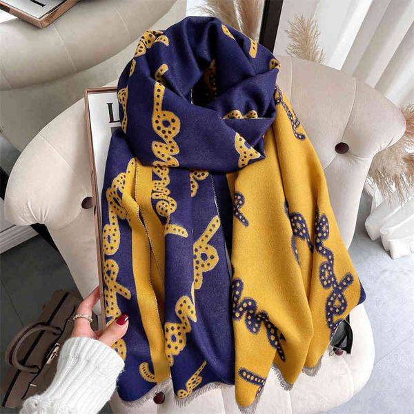 

and imitation cashmere versatile jacquard 2021 scarf women's short beard tassel decorative warm bib, Blue;gray