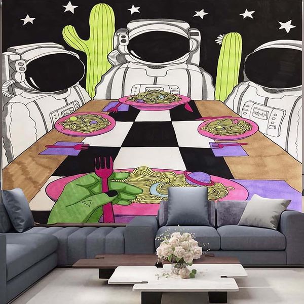 

tapestries alien tapestry room decoration mandala hippie macrame wall hanging boho deco home decor witchcraft
