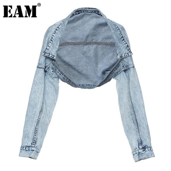 

women's jackets [eam] loose fit blue brief irregular short jacket lapel long sleeve women coat fashion tide spring autumn 2021 1de1684, Black;brown