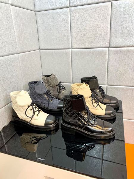 

women's high-heeled snow boots, leather ankle boots, thick-heeled martin shoes, printed leather, thick-soled desert lace box, 100% genu, Black