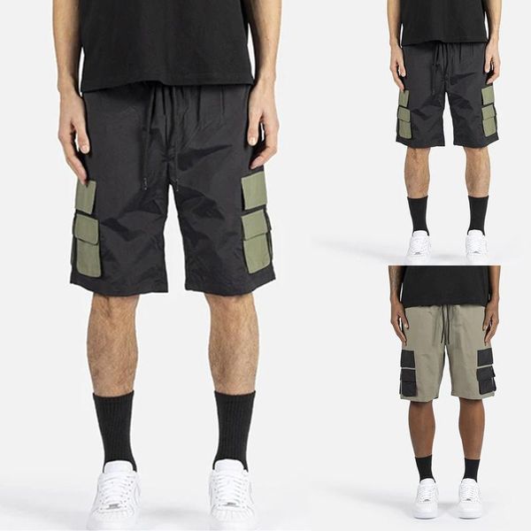 

men's shorts 2021 pants summer leisure outdoor lace-up overalls cropped military men clothing sweatpants, White;black