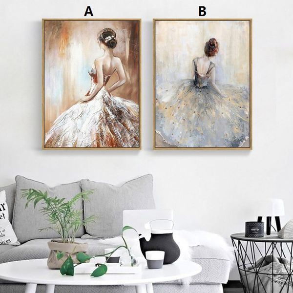 

unframed painting watercolor skirt girl art wall canvas poster