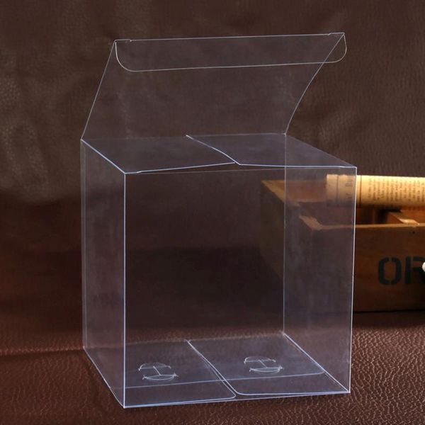 

gift wrap 10pcs transparent cube box clear candy treat plastic packing for baby shower wedding birthday party - 10x10x10cm