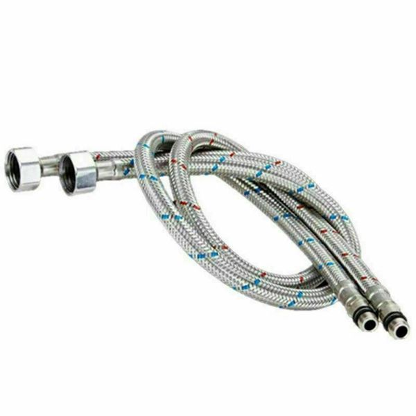 

bath accessory set 2pcs 60cm stainless steel water hoses kitchen faucet connection hose g3/8'' 16mm suitable for bathroom basin