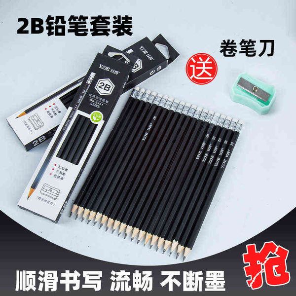 

pencils happy 2b cil hexagonal holder smooth black 12 boxed tt pen writing set