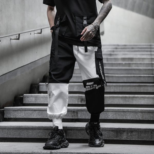 

2021 new casual hip hop joggers cargo pants for tactical men pockets manly male fashion streetdropwear shipping gknk, Black