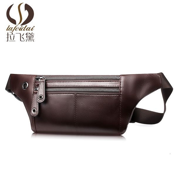 

pockets zipper mobile phone waist bag men's thin messenger fashion cowhide wallet