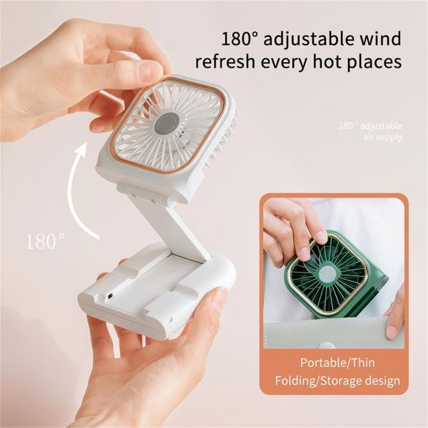 

electric fans 2021 upgrade folded fan mini usb portable 3000mah battery rechargeable 180 degree adjustable wind maker #4