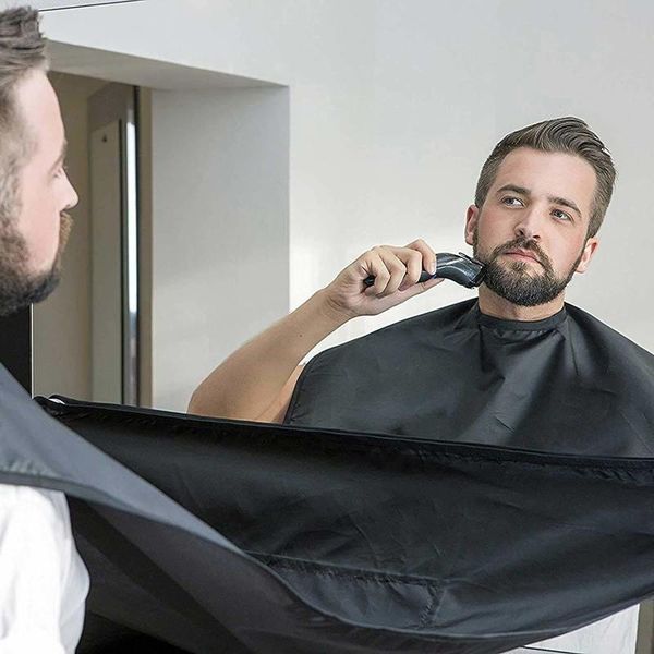 

aprons beard bib apron hair catcher for men shaving trimming non-stick cape grooming cloth waterproof bathroom cleaning organizer