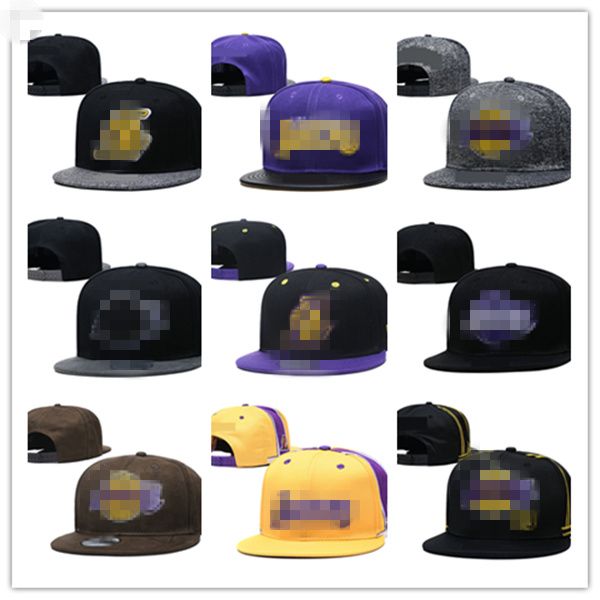

2021 brand basketball snapback leather black color cap football baseball team hats mix match order all caps hat, Blue;gray