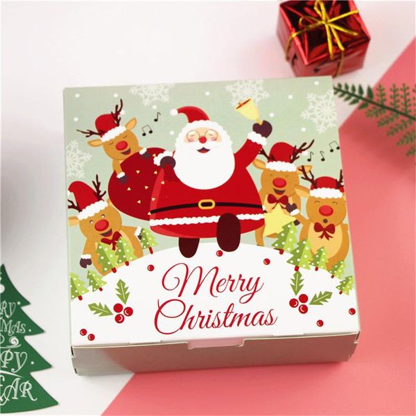 8 Stili Natale Candy Box Bomboniera Confezione regalo Biscotti di cartone Scatole per dolcetti Natale Capodanno Decorazione per feste di matrimonio RRE15155