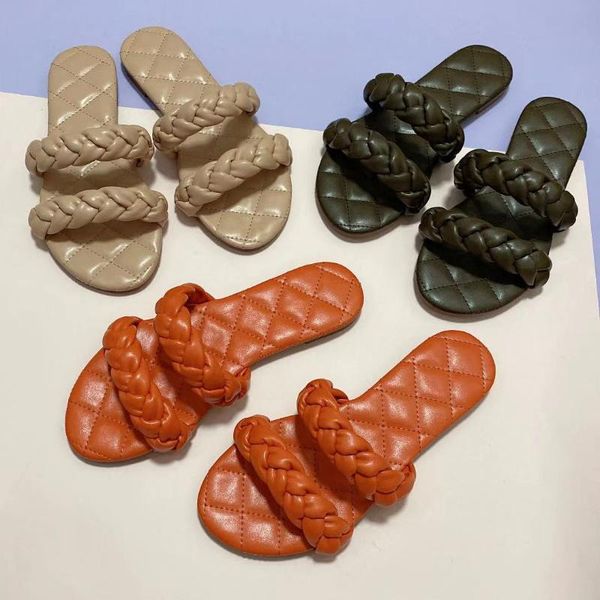 

slippers shoes woman's luxury slides rubber flip flops 2021 designer flat hawaiian pu appliques fashion floral fabric fli, Black