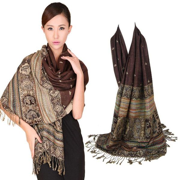 

scarves fashion scarf women double-sides fancy paisley wrap pashmina shawl bee, Blue;gray