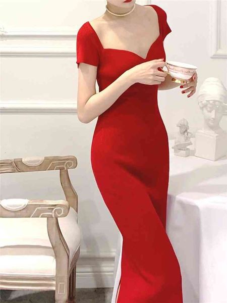 

casual dresses elegant women's knitted or crocheted dresses, medium black slim red, casual, for holiday parties, japanese korean clothe, Black;gray