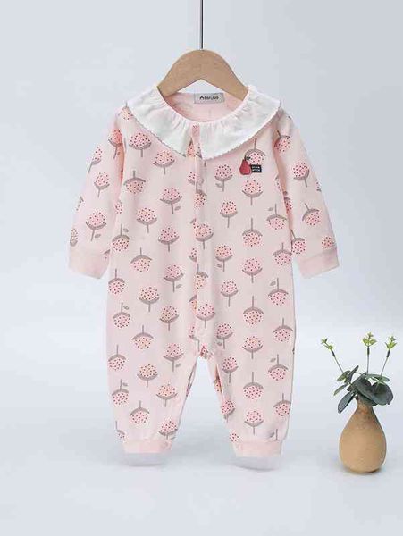 

yingzifang baby fruit patched allover print jumpsuit she, Blue