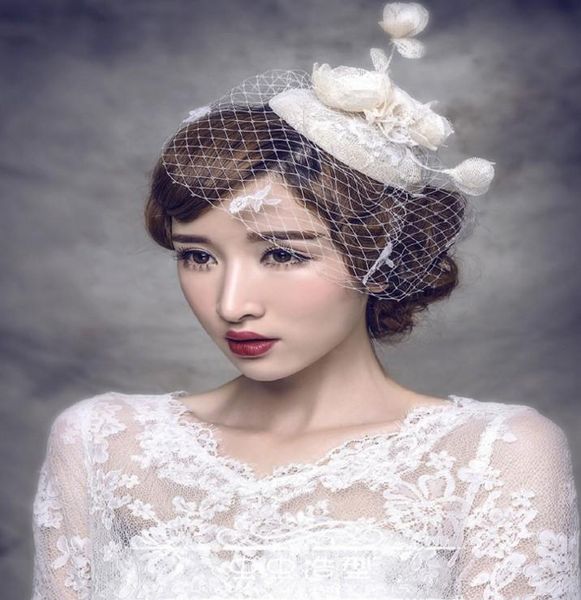 

fashion hair accessories headdress new cover mesh veil hat type head flower