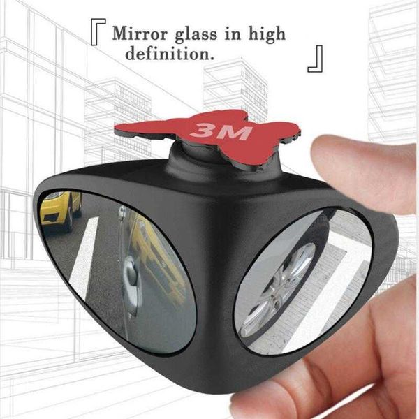 

2x black car blind spot wing mirrors front wheel view left & right side rearview dual wide angle adjustable convex mirrors