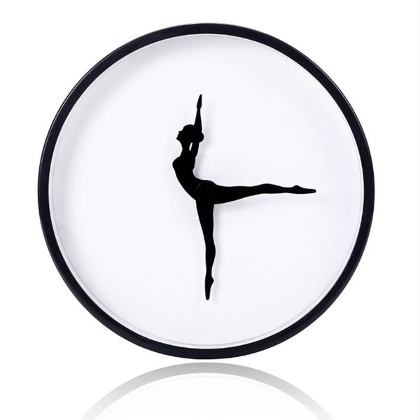 

wall clock silent modern horloge watches graceful desk creative modern simple girl dancing quartz time wall clock