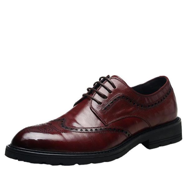 

men's leather shoes men's formal wear spring and summer youth black busins leisure trend british perforated
