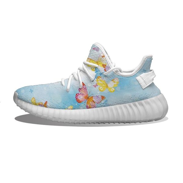

diy custom be yellow butterfly in bubble background running shoes mesh printed mens womens trainers outdoor sports sneakers
