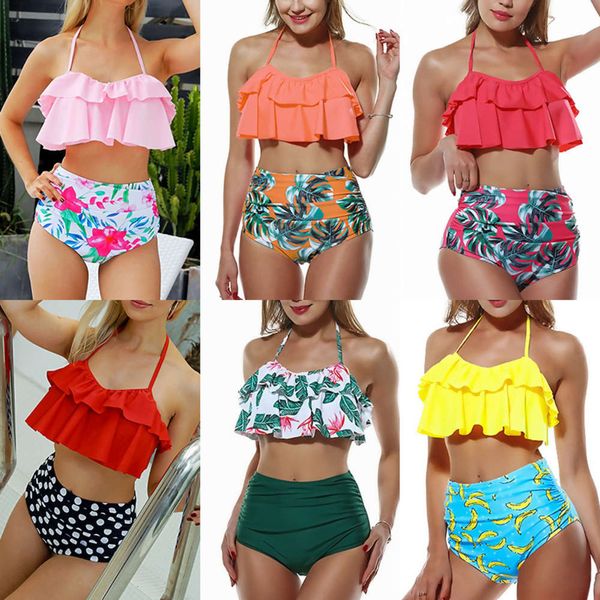 

bikini swimsuit double ruffled one shoulder, White;black