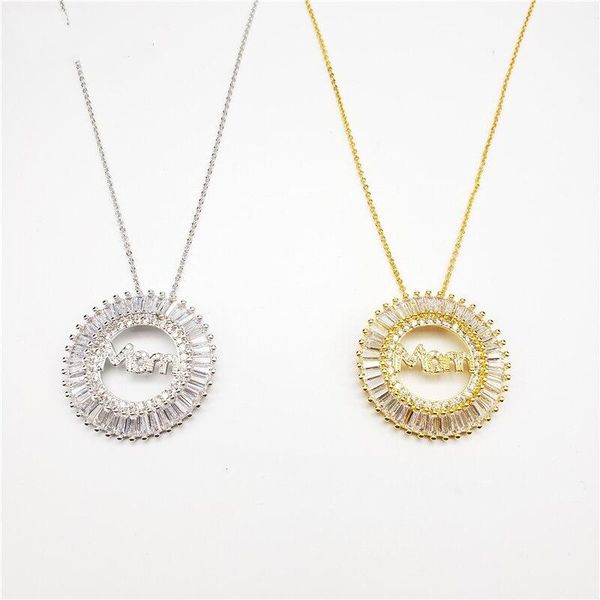 

chains 5pieces 2021 cz round mom necklace link chain jewelry gift wholesale, Silver