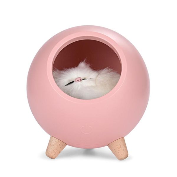 

night lights sleeping light bedroom bedside table lamp cute cat touch dimming kitten creative gift for kids
