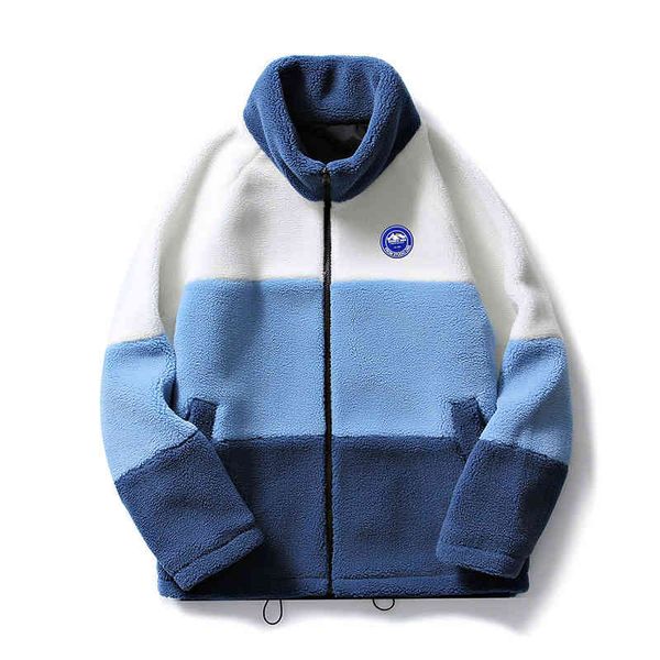 

winter men's new trendy brand fashion cotton cloth, cashmere et, stand collar, thick and loose, Black