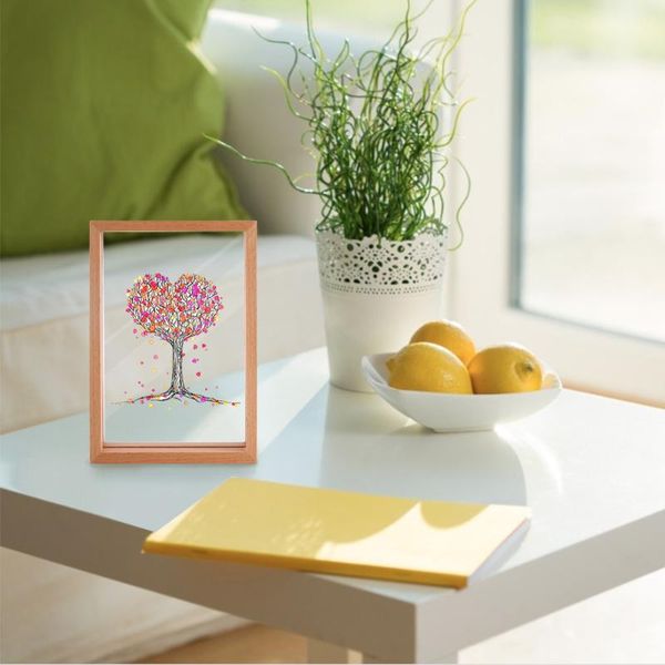

frames po frame wood and acrylic heart-shaped decoration home living room office desk decor birthday gift for friends picture