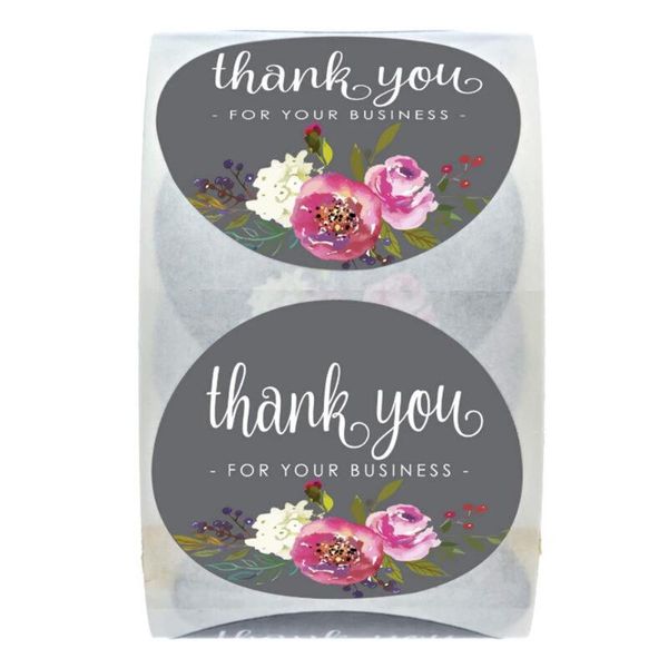 

500pcs round floral flower thank you seal stickers diy gifts package label tags