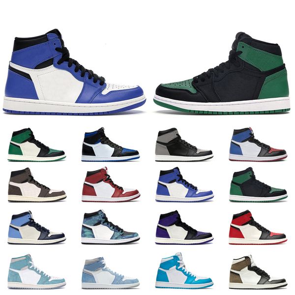 

man basketball shoes 1 1s university blue hyper royal unc dark mocha obsidian tie dye court purple bred toe cactus jack chicago game pine sh, White;red