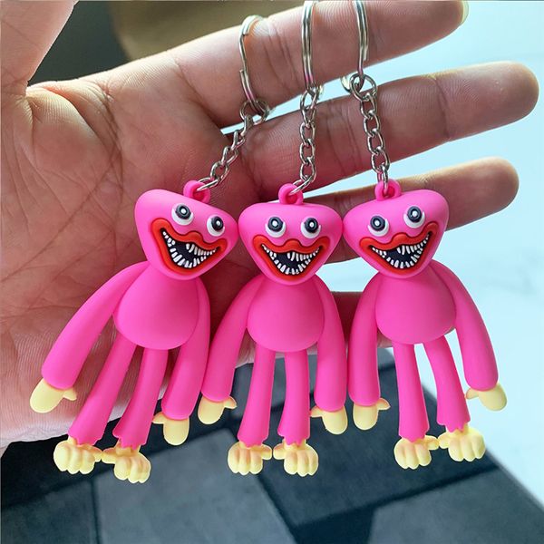 

huggy wuggy poppy key ring keychain chain blue sausage monster toy doll pendant children's couple birthday gift fashion bag charm car k, Slivery;golden