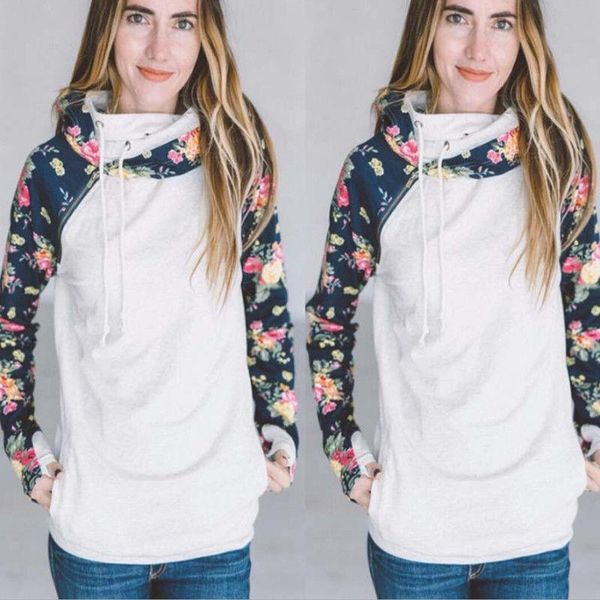 

women's hoodies & sweatshirts fashion long sleeve hoodie sweatshirt warm jumper outwear pullover autumn winter women floral clothing, Black