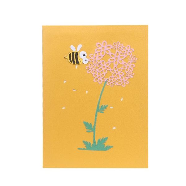 

greeting cards 2021 bee flower handmade birthday wedding invitation 3d up card