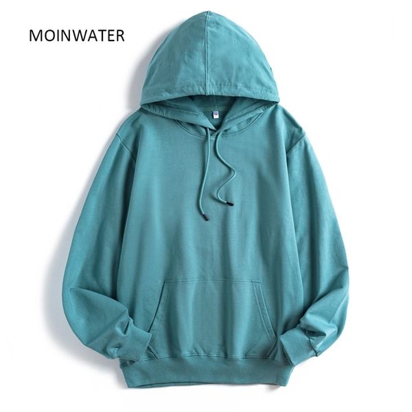

moinwater women streetwear hoodies brand female terry hooded sweatshirts lady green blue hoody outerwear mh 210813, Black