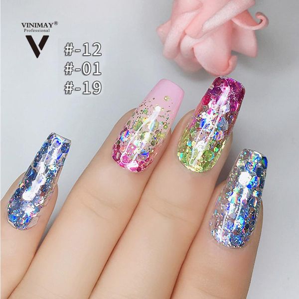 

nail art kits glitter gel polish sequins colorful explosion glue bright reflective diamond varnish luxury starry tslm1