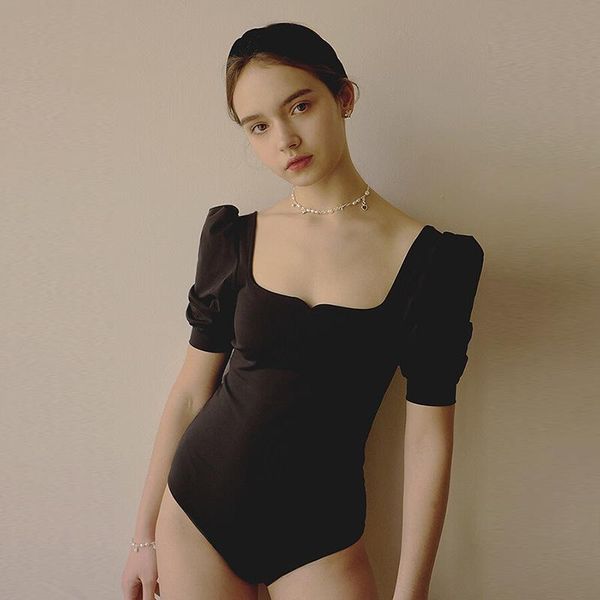 

korea monokini women swimwear short sleeve swimsuit bathing suit monokini beachwear 2021new maillot